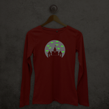 Castle and bats glow in the dark adult longsleeve shirt