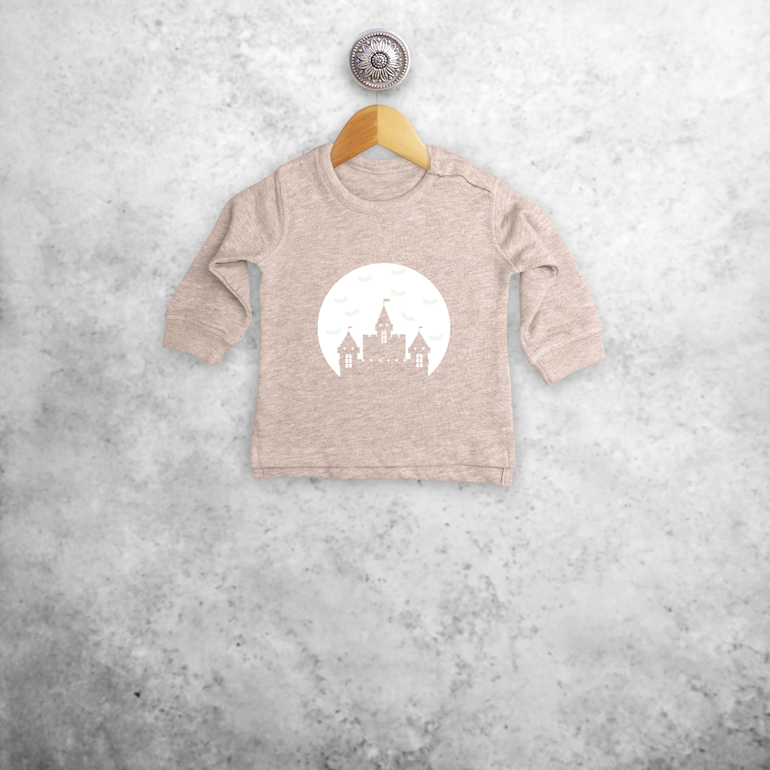 Castle and bats glow in the dark baby sweater