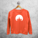 Castle and bats glow in the dark sweater