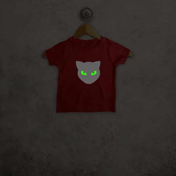 Cat glow in the dark baby shortsleeve shirt