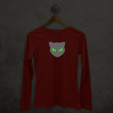 Cat glow in the dark adult longsleeve shirt