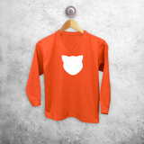 Cat glow in the dark kids longsleeve shirt