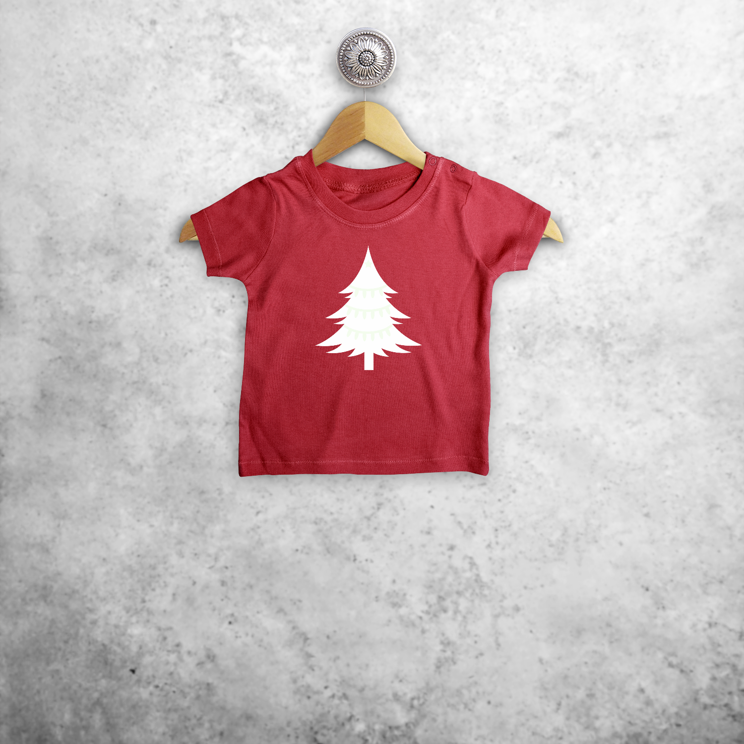 Christmas tree glow in the dark baby shortsleeve shirt