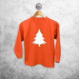 Christmas tree glow in the dark kids longsleeve shirt