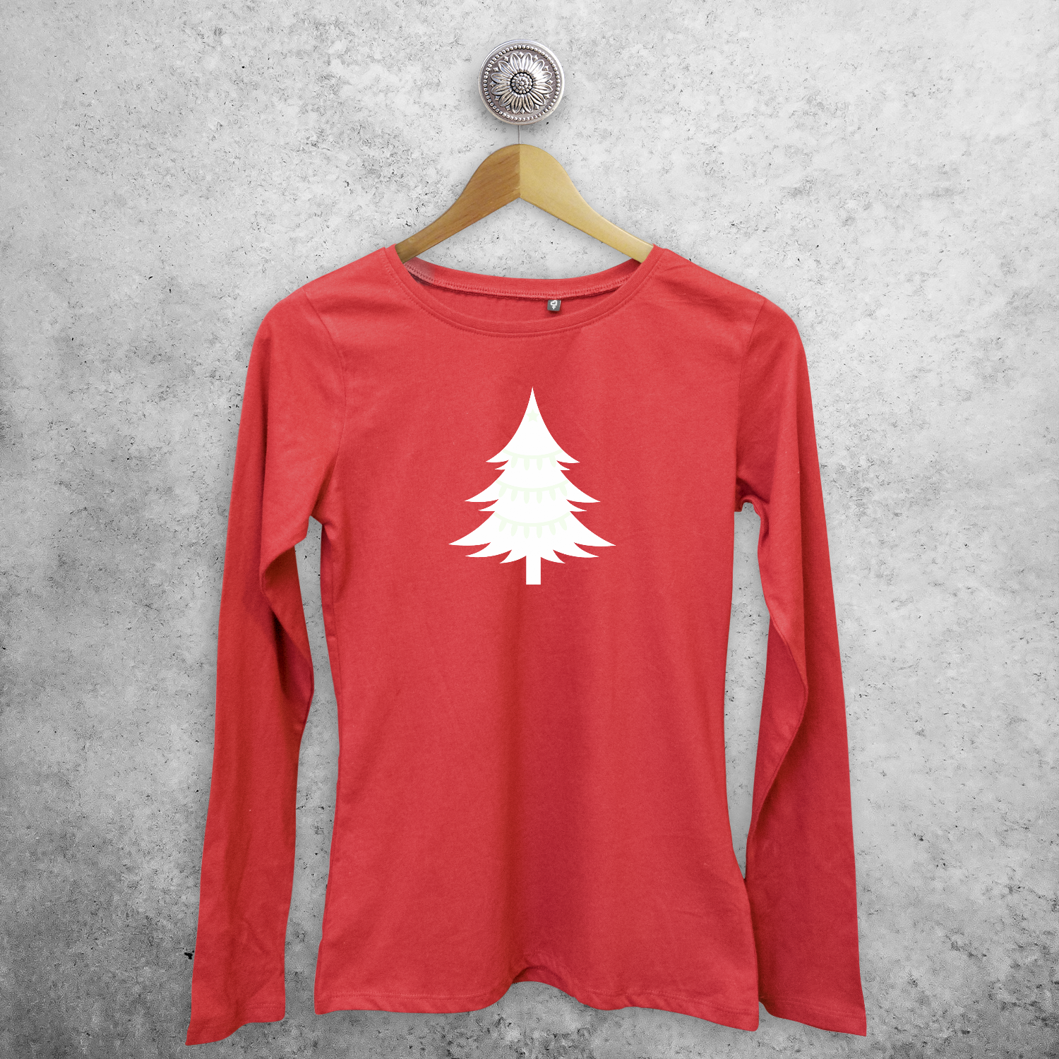 Christmas tree glow in the dark adult longsleeve shirt