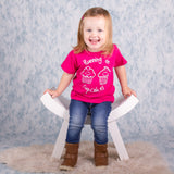 'Running on cupcakes' kids shortsleeve shirt