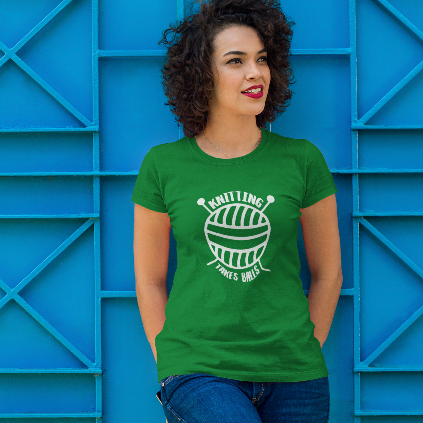 'Knitting takes balls' adult shirt