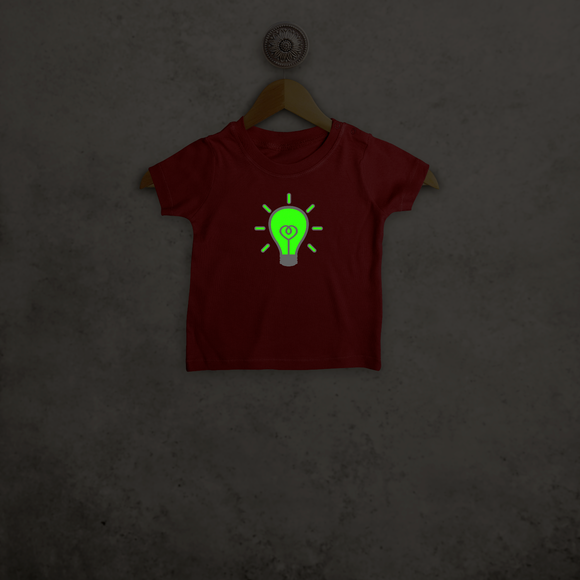 Light bulb glow in the dark baby shortsleeve shirt