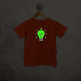 Light bulb glow in the dark kids shortsleeve shirt