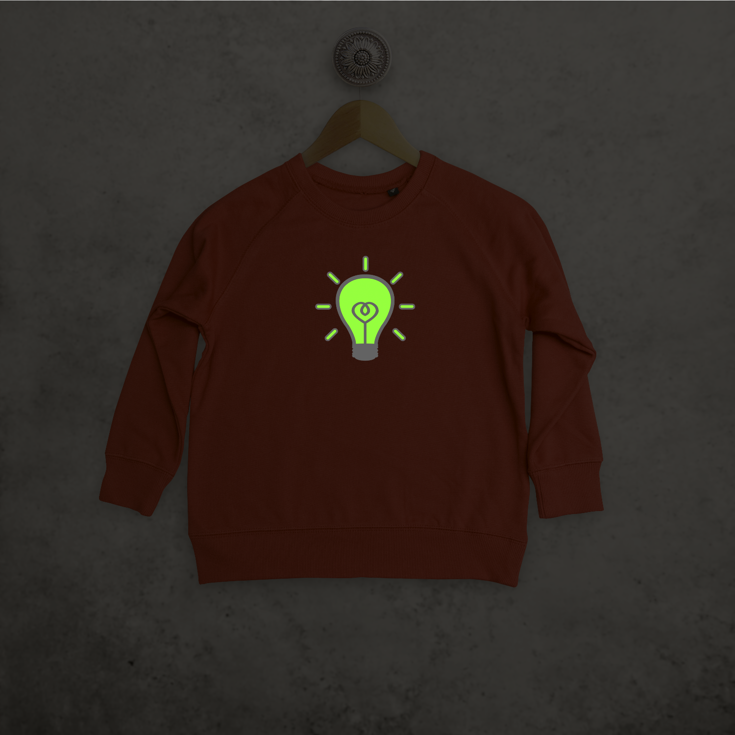 Light bulb glow in the dark kids sweater