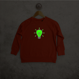 Light bulb glow in the dark kids sweater