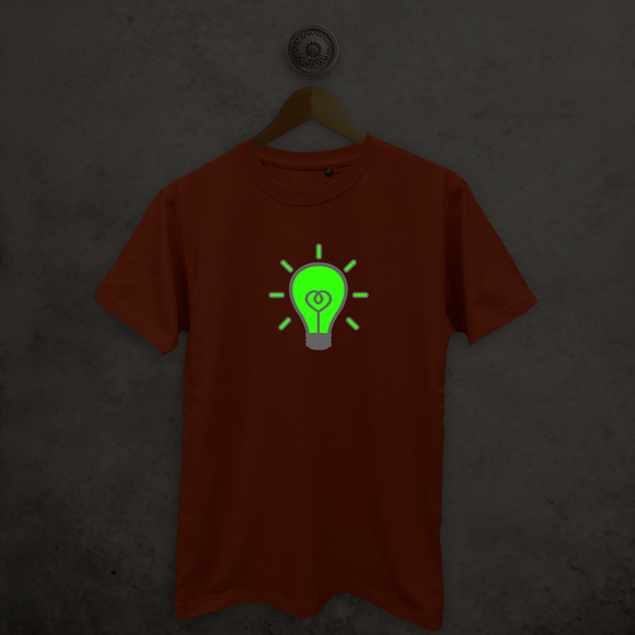 Light bulb glow in the dark adult shirt