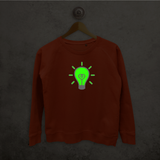 Light bulb glow in the dark sweater