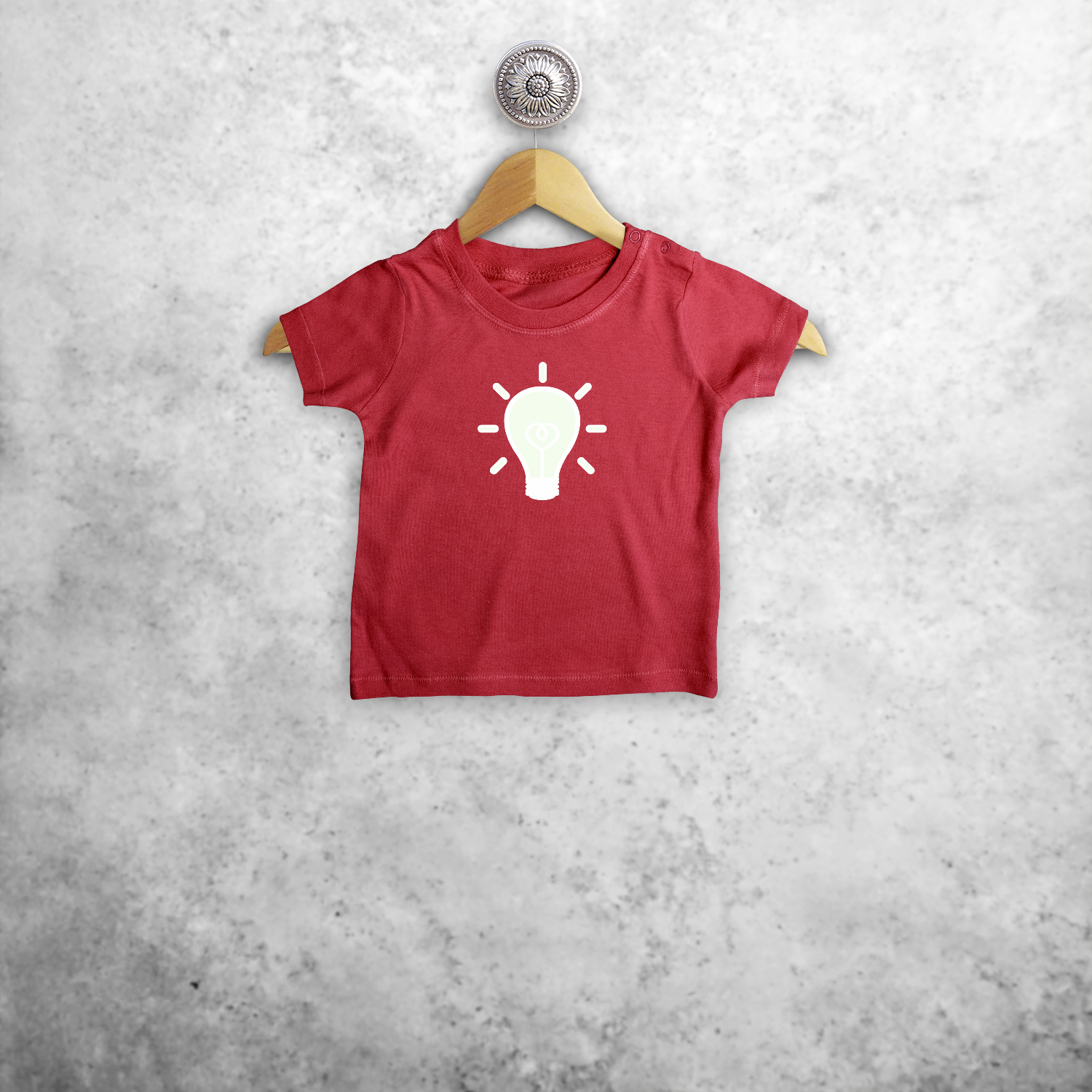 Light bulb glow in the dark baby shortsleeve shirt