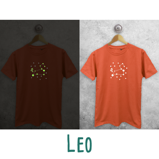 Star sign glow in the dark adult shirt