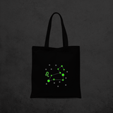 Star sign glow in the dark tote bag