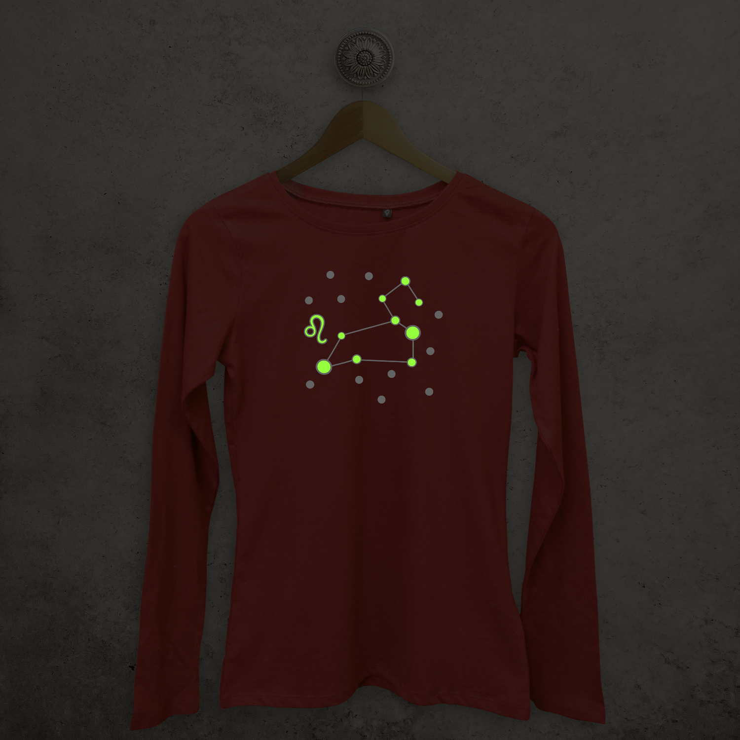 Star sign glow in the dark adult longsleeve shirt