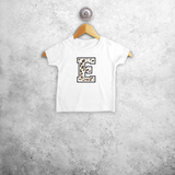 Leopard letter baby shortsleeve shirt