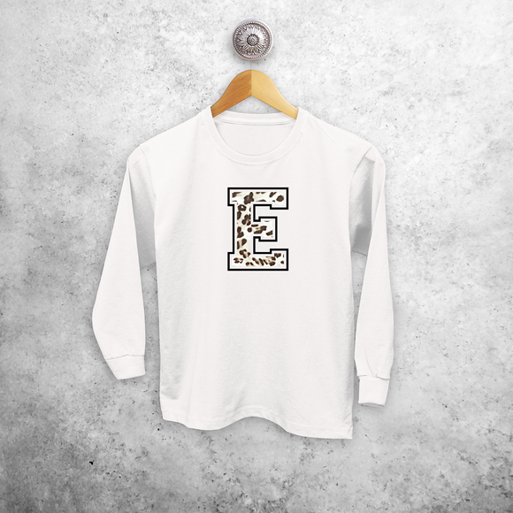 Leopard letter kids longsleeve shirt