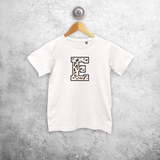 Leopard letter kids shortsleeve shirt