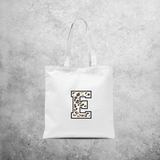 Leopard letter tote bag