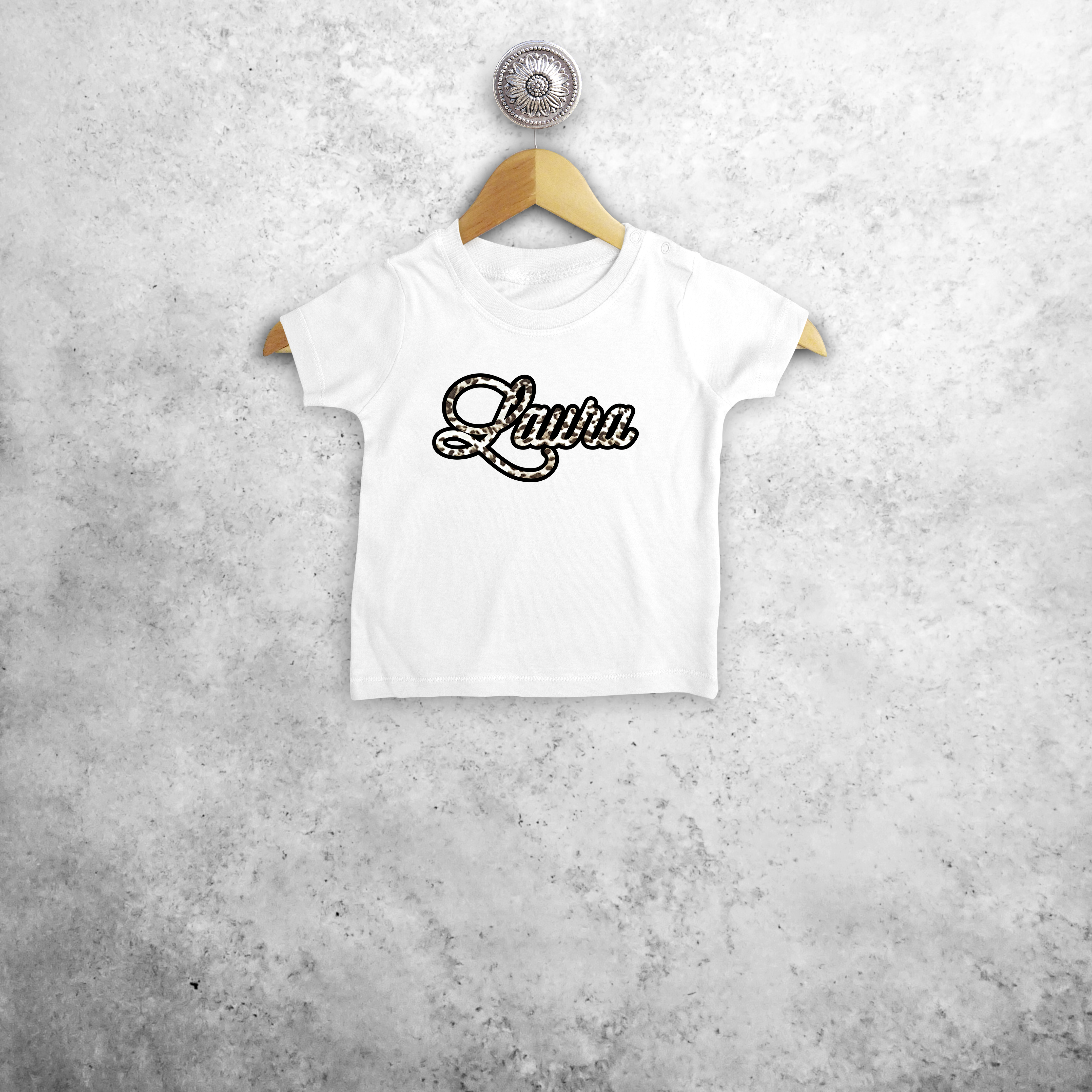 Leopard name baby shortsleeve shirt