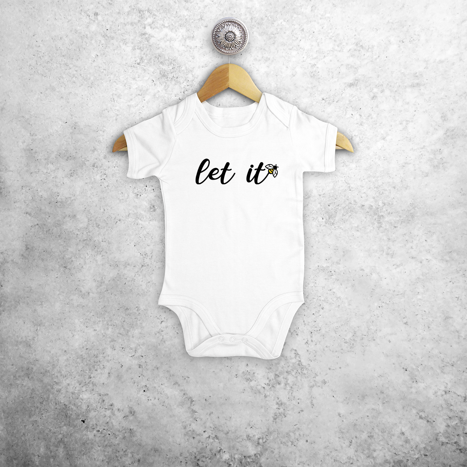 'Let it bee' baby shortsleeve bodysuit