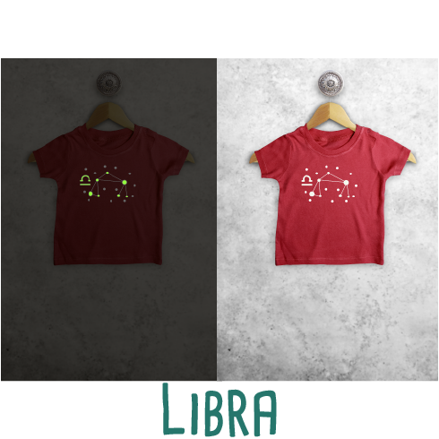 Star sign glow in the dark baby shortsleeve shirt