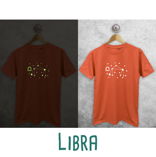 Star sign glow in the dark adult shirt