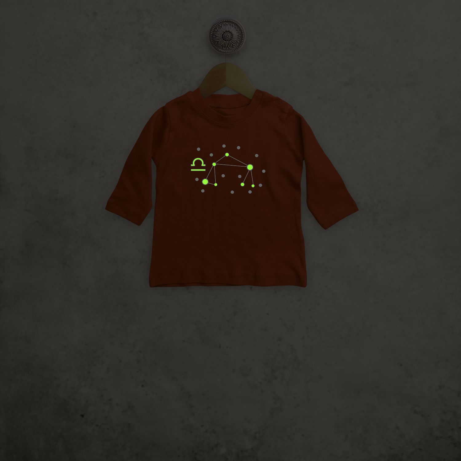 Star sign glow in the dark baby longsleeve shirt