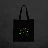 Star sign glow in the dark tote bag