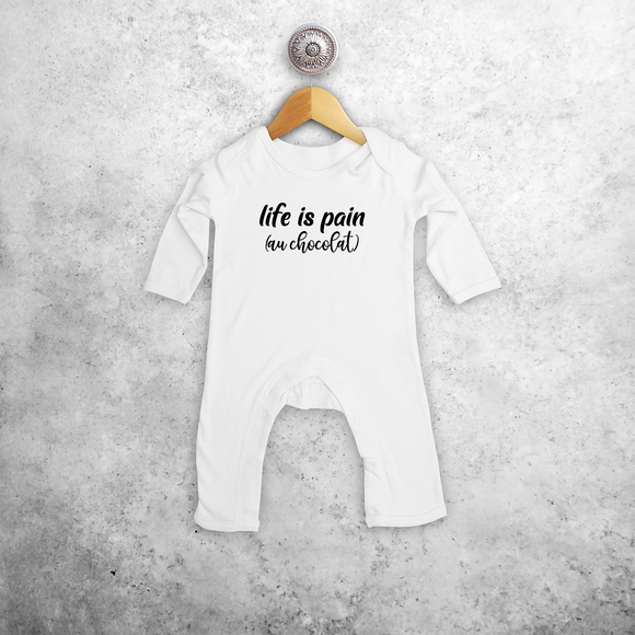 'Life is pain (au chocolat)' baby romper