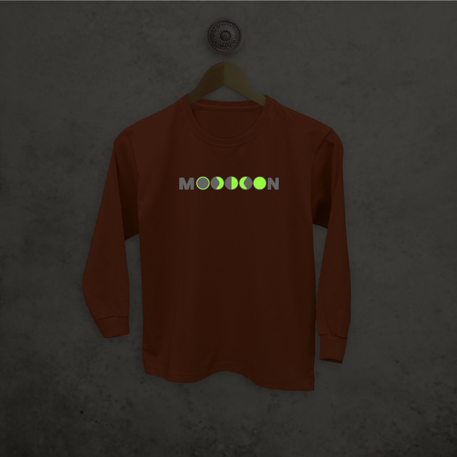 Moon glow in the dark kids longsleeve shirt