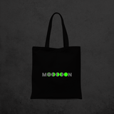 Moon glow in the dark tote bag