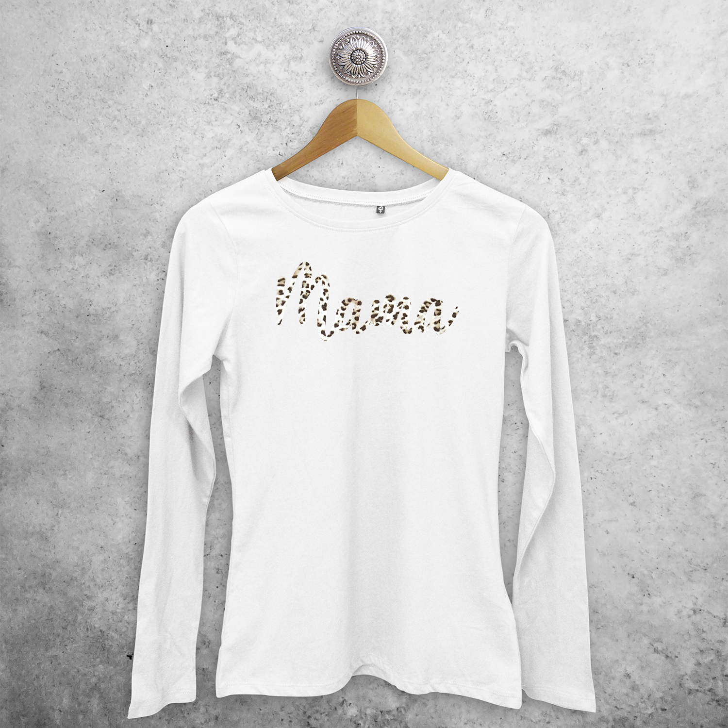 'Mama' leopard adult longsleeve shirt