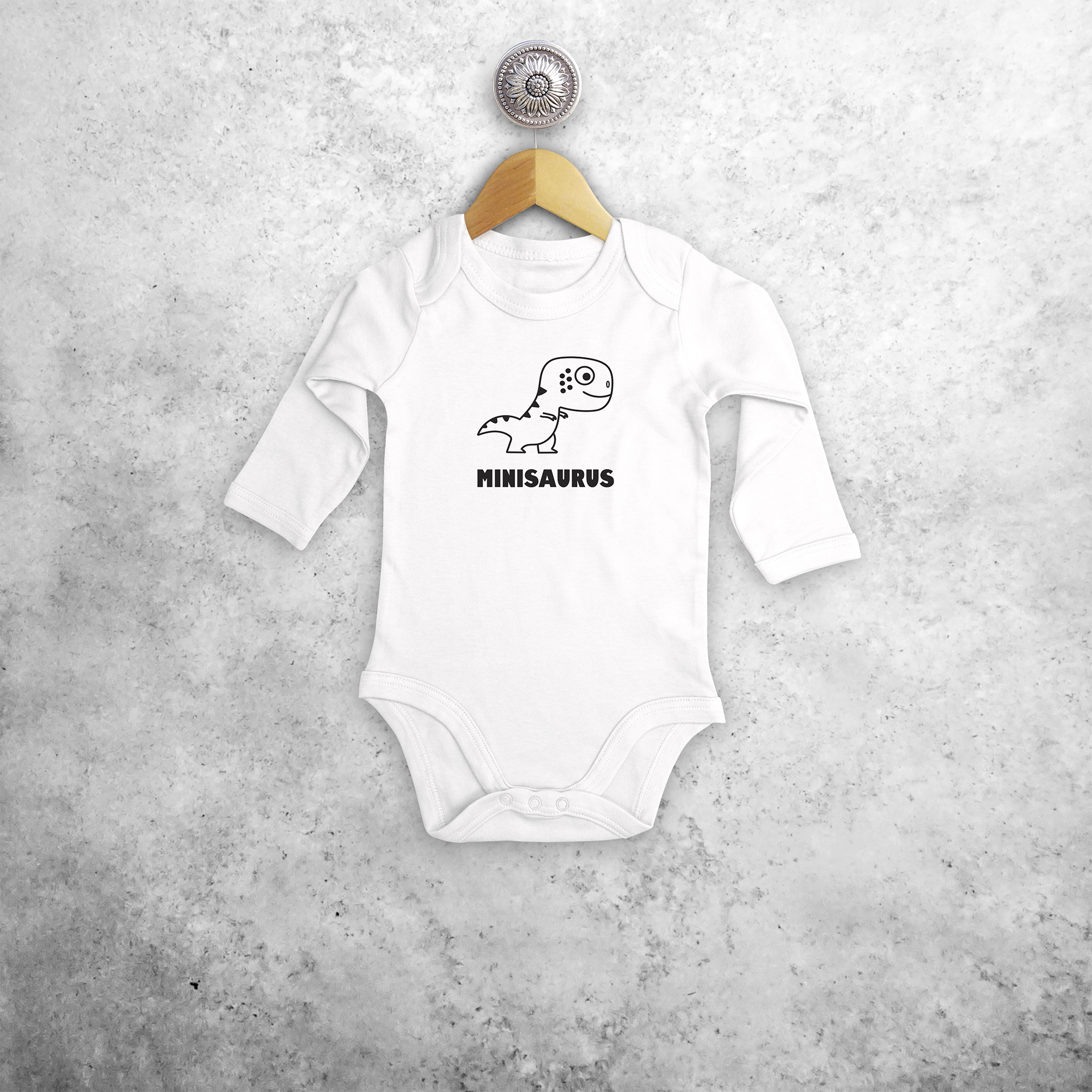 'Minisaurus' baby longsleeve bodysuit