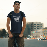 'Models don't smile' adult shirt