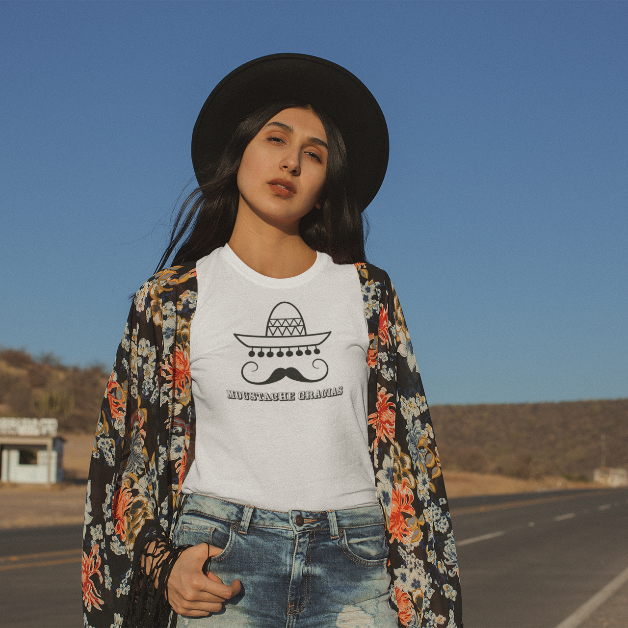 'Moustache gracias' adult shirt