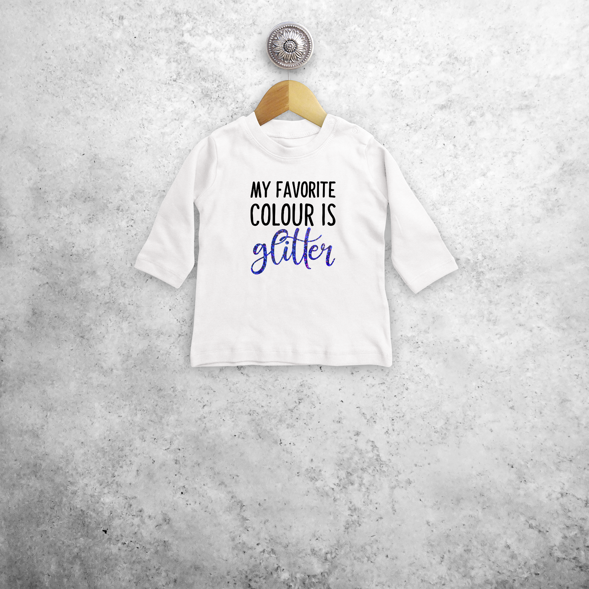 'My favorite colour is glitter' baby longsleeve shirt