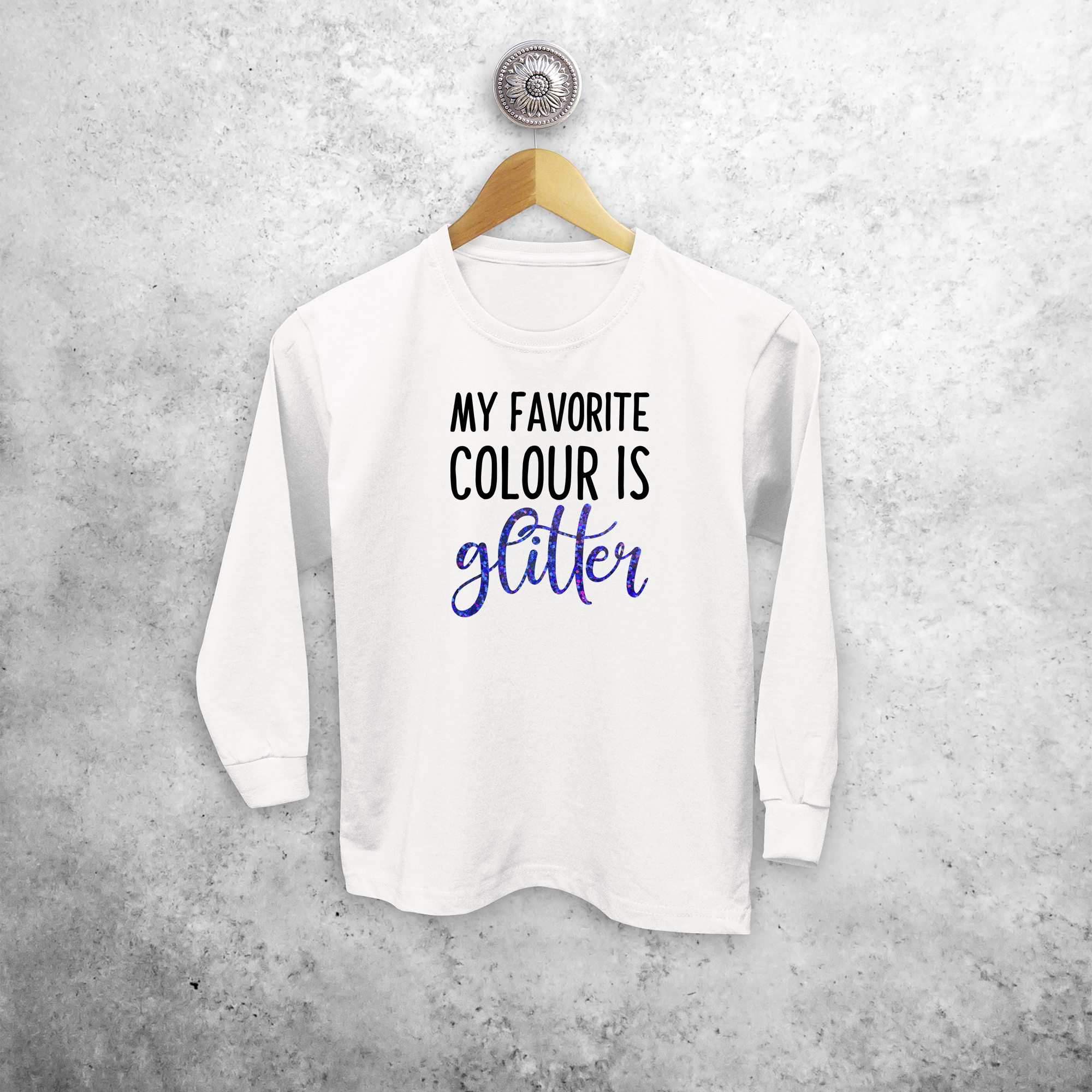 'My favorite colour is glitter' kids longsleeve shirt