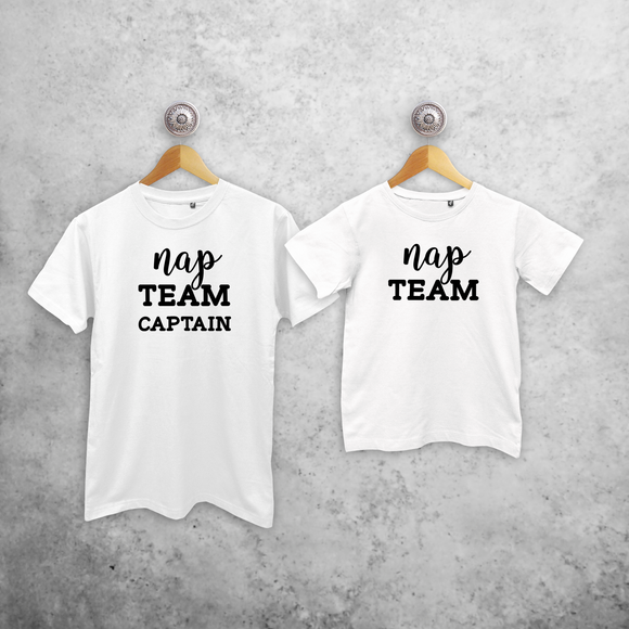 'Nap team captain' & 'Nap team' matching shirts