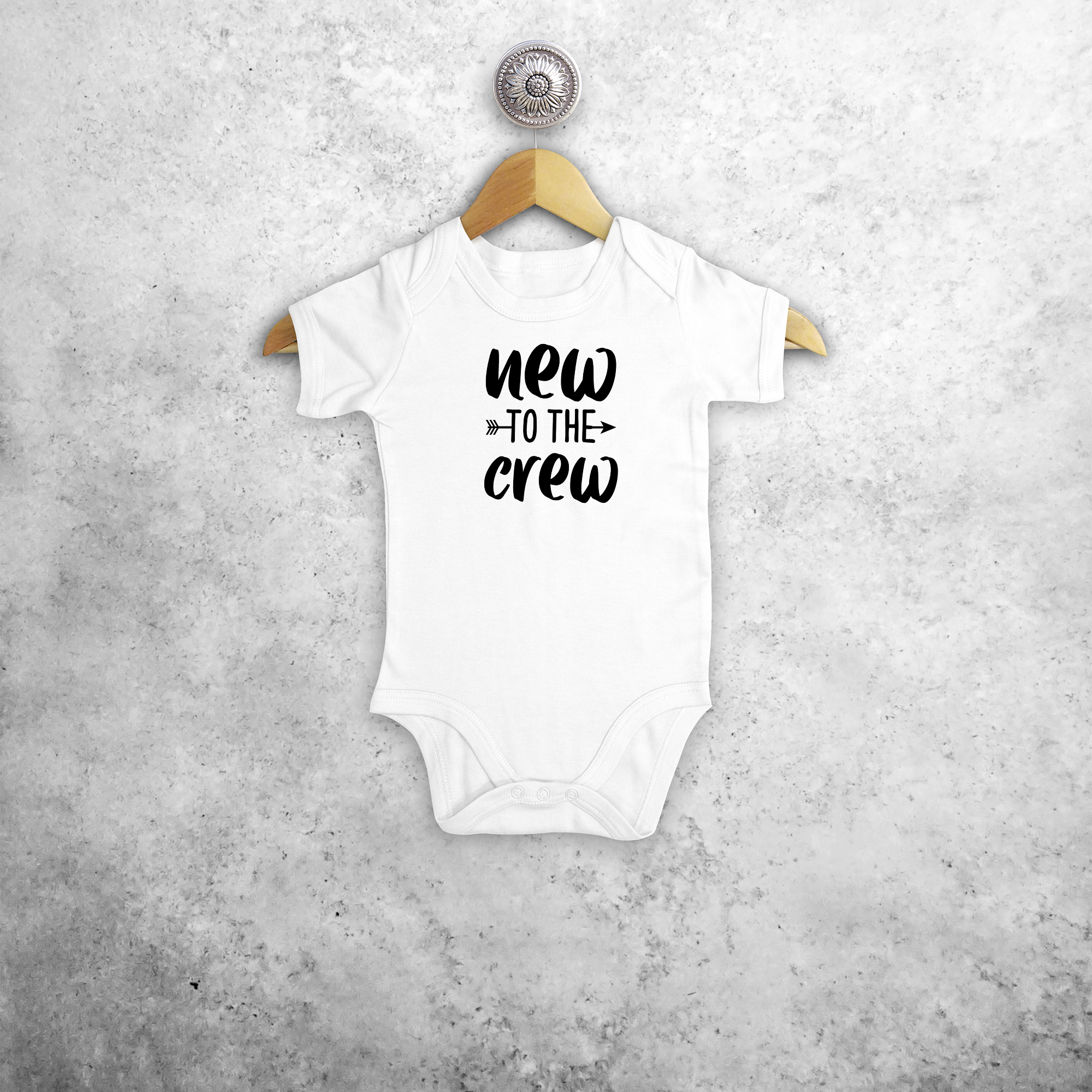 'New to the crew' baby shortsleeve bodysuit