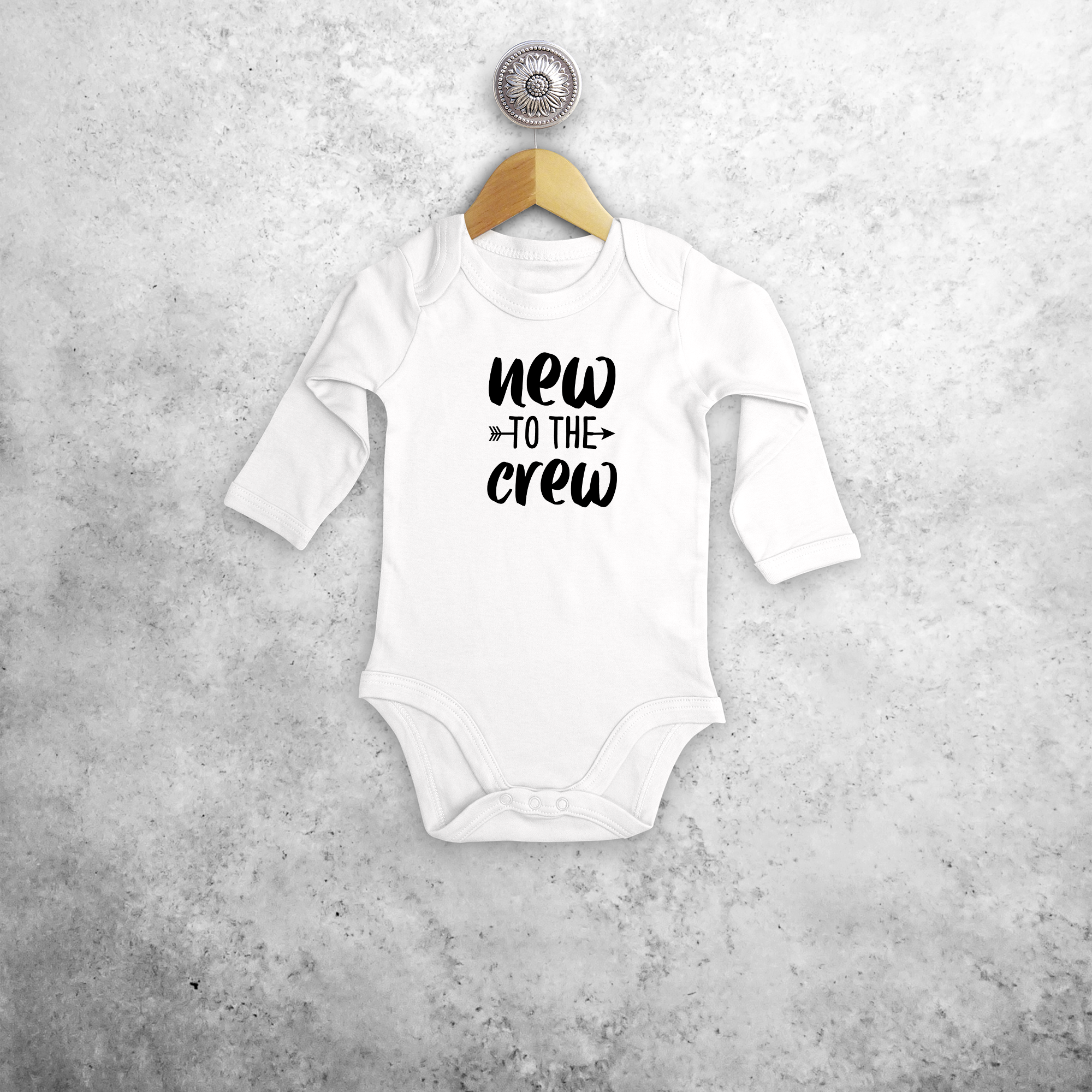 'New to the crew' baby longsleeve bodysuit