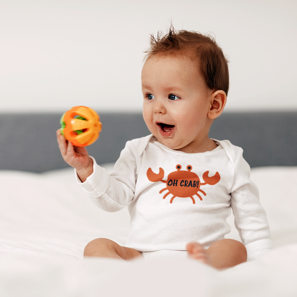 'Oh crab!' baby longsleeve bodysuit