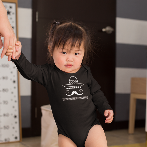 'Moustache gracias' baby longsleeve bodysuit