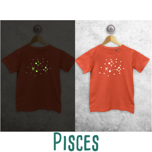 Star sign glow in the dark kids shortsleeve shirt