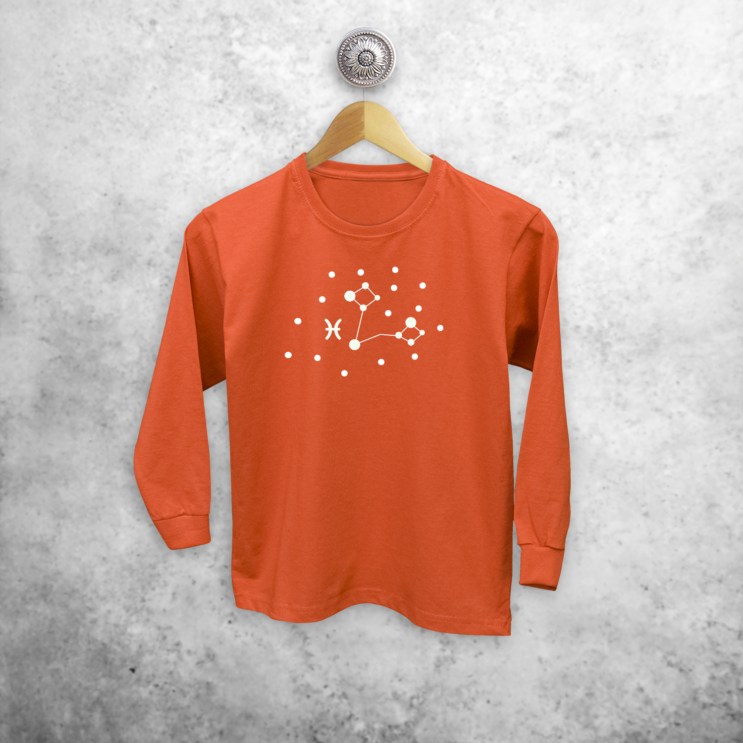 Star sign glow in the dark kids longsleeve shirt