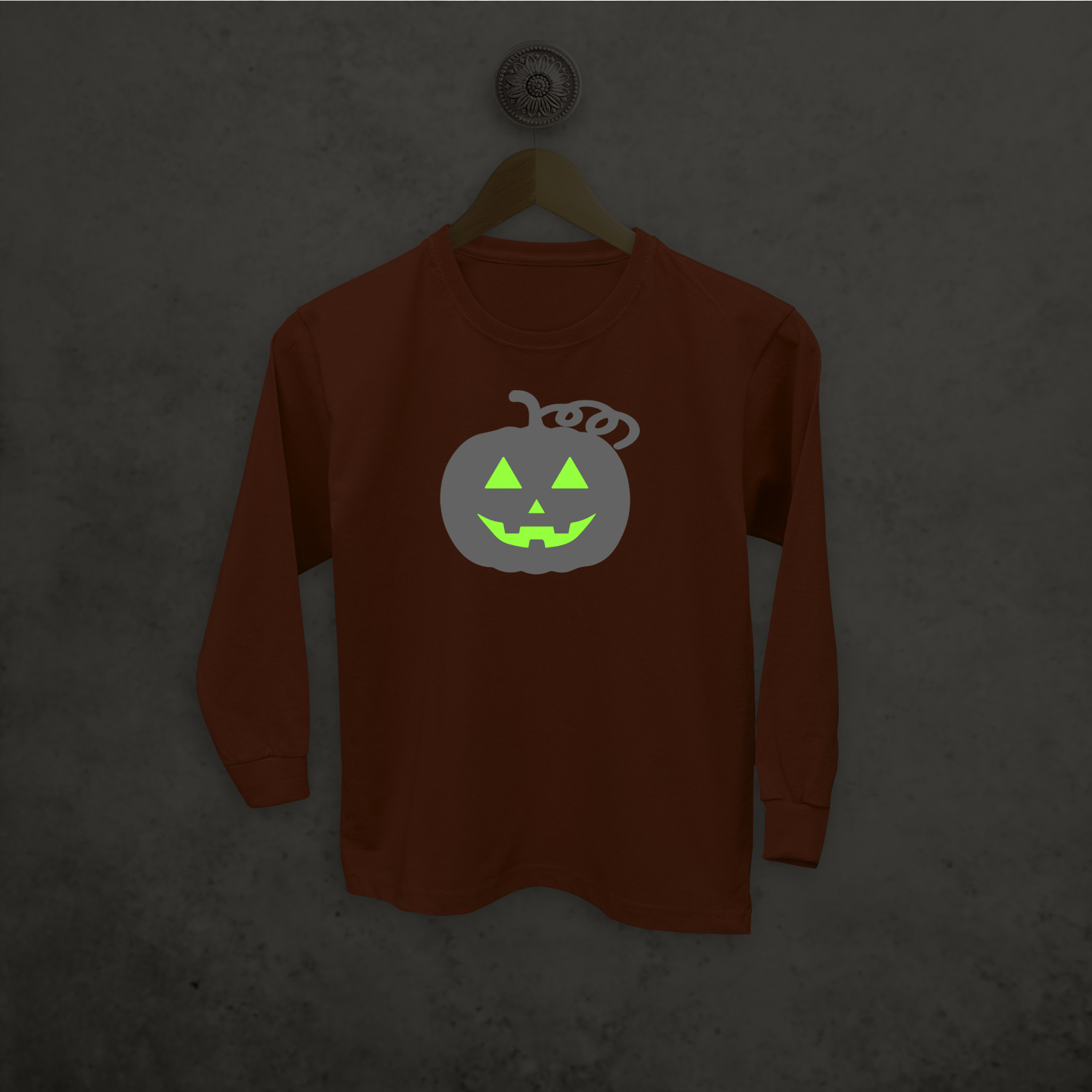 Pumpkin glow in the dark kids longsleeve shirt