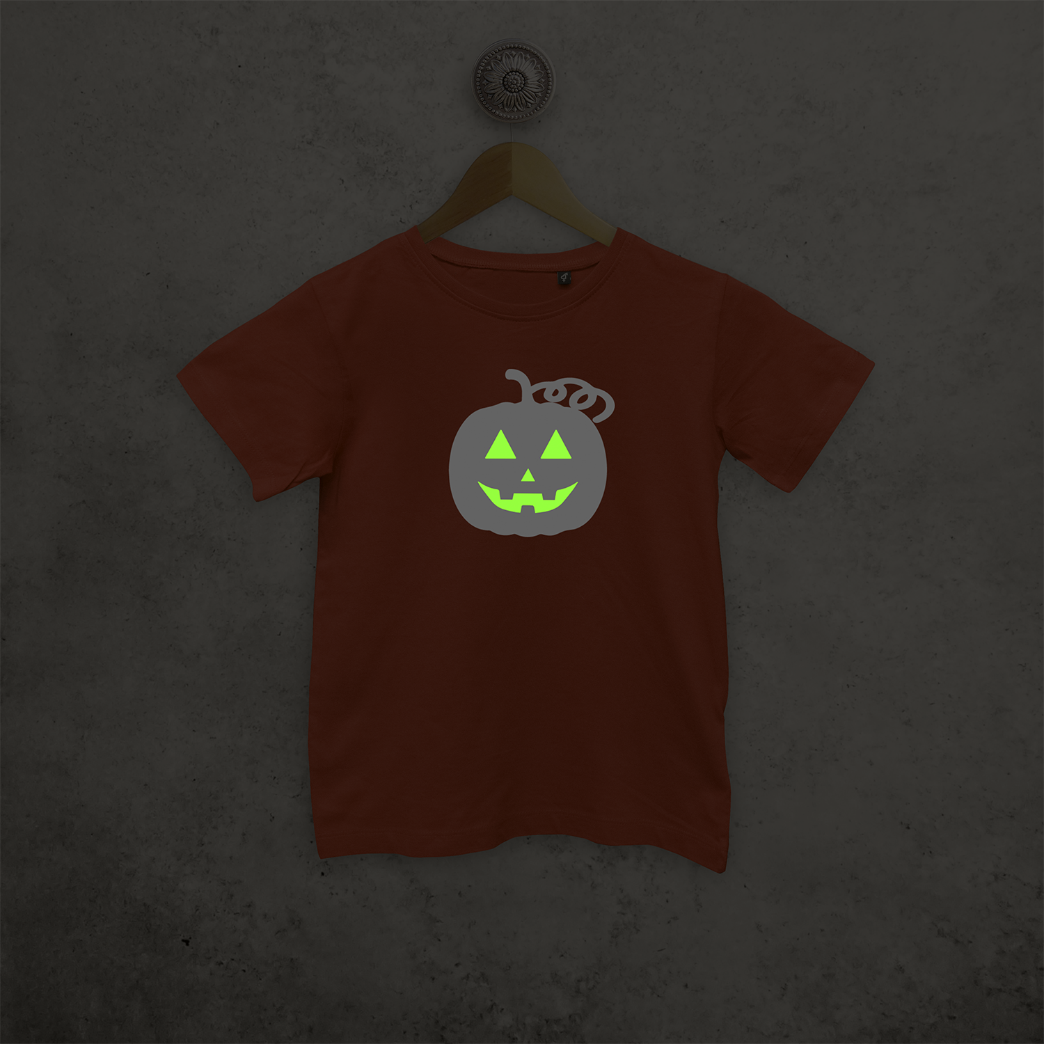 Pumpkin glow in the dark kids shortsleeve shirt