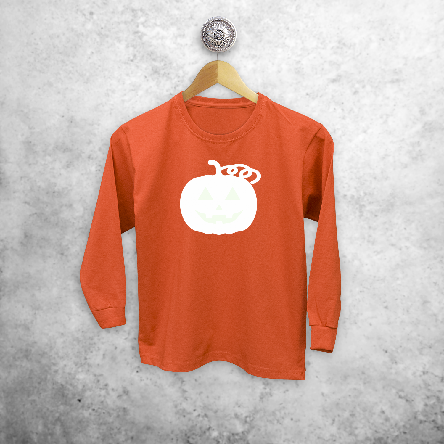 Pumpkin glow in the dark kids longsleeve shirt